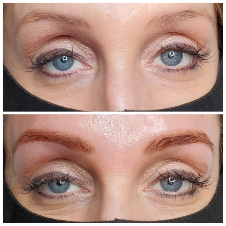 Brow lift and tint photo for Beauty by Bethany, Bethany Tiesman, bridal, lash and brow artist in Louisville KY