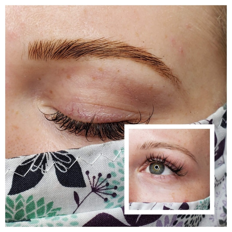 Brow lift and tint photo for Beauty by Bethany, Bethany Tiesman, bridal, lash and brow artist in Louisville KY